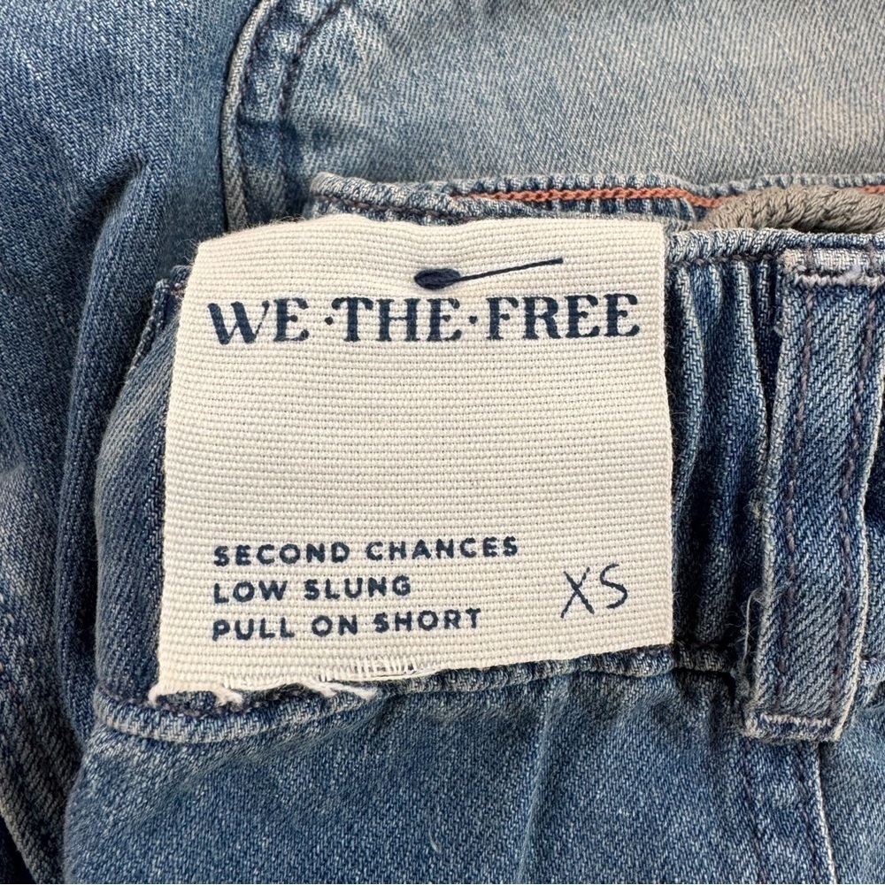 NWT Free People We The Free Second Chances Drawstring Jean Shorts Blue XS - Picture 7 of 15